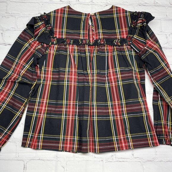 Crewcuts Tartan Plaid Ruffle Apron Top Girls' L Holiday - Picture 5 of 10
